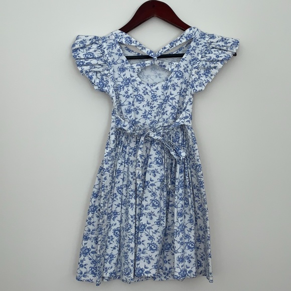 Amy Too! Children's Girls Dress Blue and White Size 7 - Picture 2 of 6